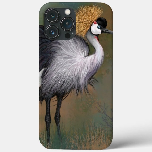 Gray Crowned Crane iPhone Case (Back)