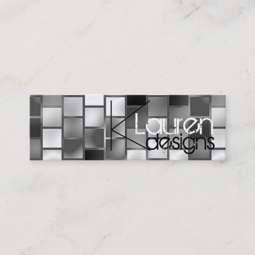 Customizable gray cubes skinny business card