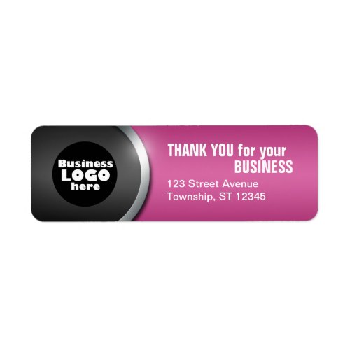 Gray Curve  Fuchsia THANK YOU for your BUSINESS Label