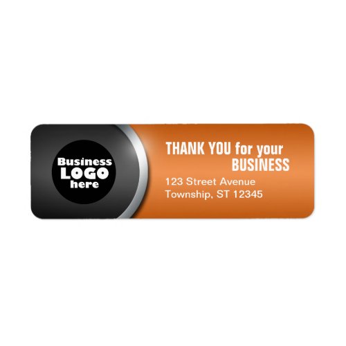 Gray Curve  Orange THANK YOU for your BUSINESS Label