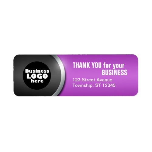 Gray Curve  Purple THANK YOU for your BUSINESS Label
