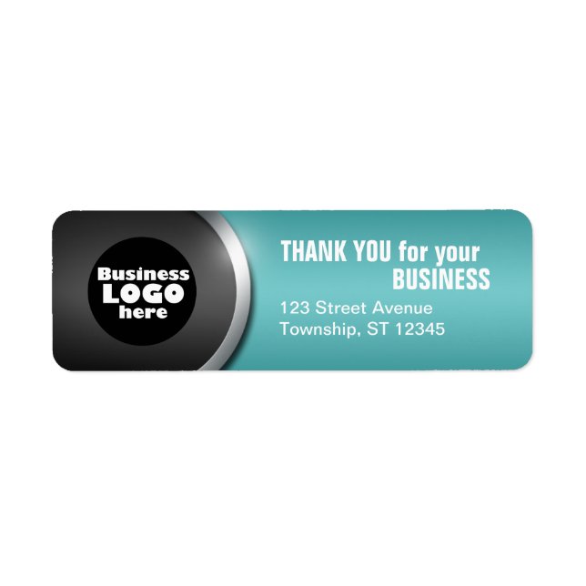 Gray Curve & Teal "THANK YOU for your BUSINESS" Label (Front)