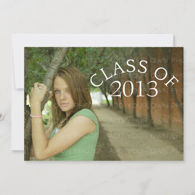 Gray Curved Typography Graduation Invite (Front)
