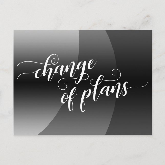 Gray Curves Change of Plans Wedding Update Postcard (Front)