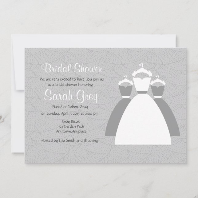 Gray Custom Bridal Shower Invites (Front)