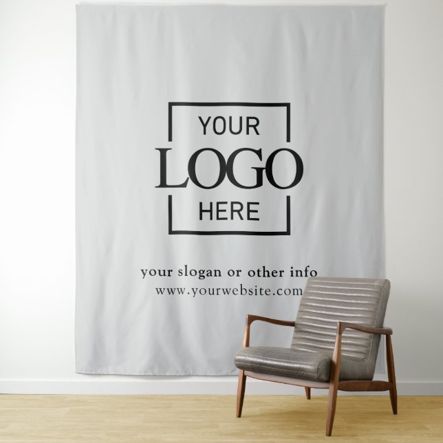 Gray Custom Business Logo Corporate Event Backdrop (In Situ)