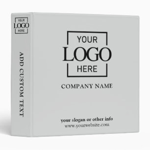 Gray Custom Business Logo Professional No Minimum 3 Ring Binder