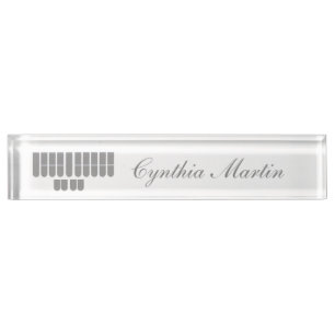 Gray custom court reporter name plate