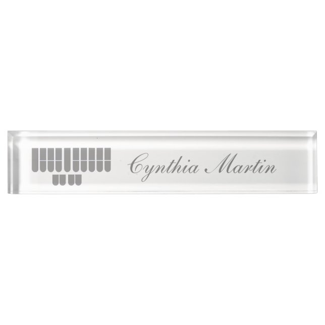 Gray custom court reporter name plate (Front)