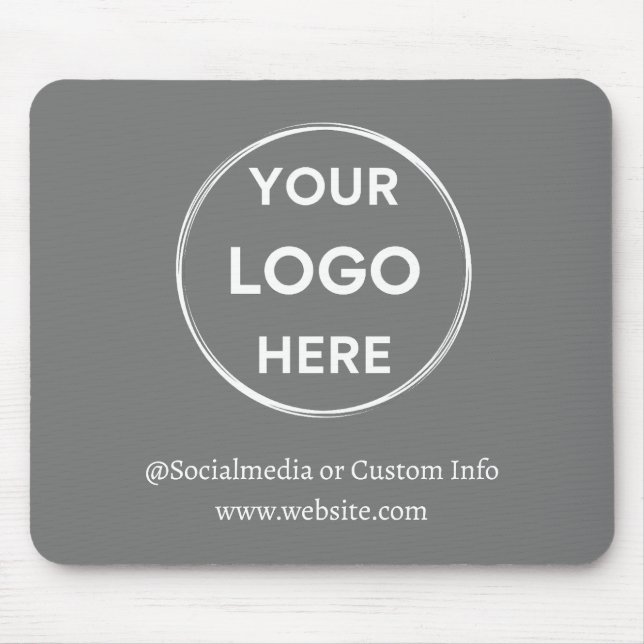 Gray Custom Logo Modern Minimalist Business Staff Mouse Pad (Front)