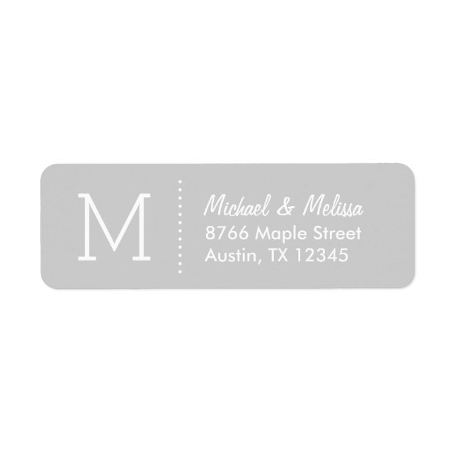 Gray Custom Monogram Label (Front)