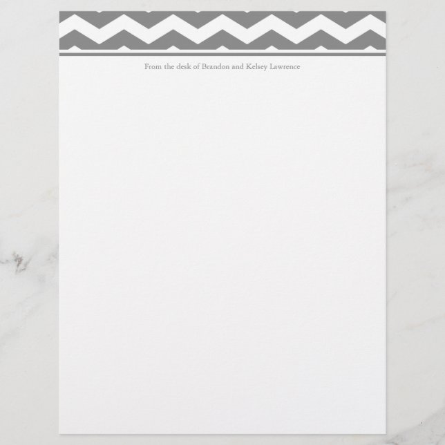 Gray Custom Stationery w/ Signature Heading Text (Front)