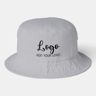 Gray Customizable Business Logo Bucket Hat