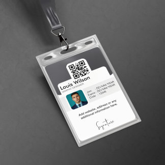 Gray | Customizable Employee ID Company Security Badge