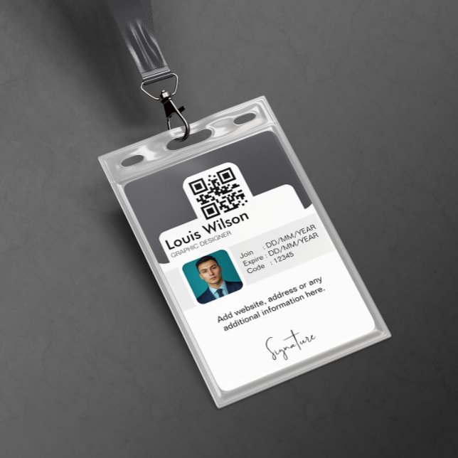 Gray | Customizable Employee ID Company Security Badge (Creator Uploaded)