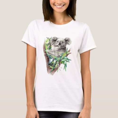 Gray cute koala T_Shirt