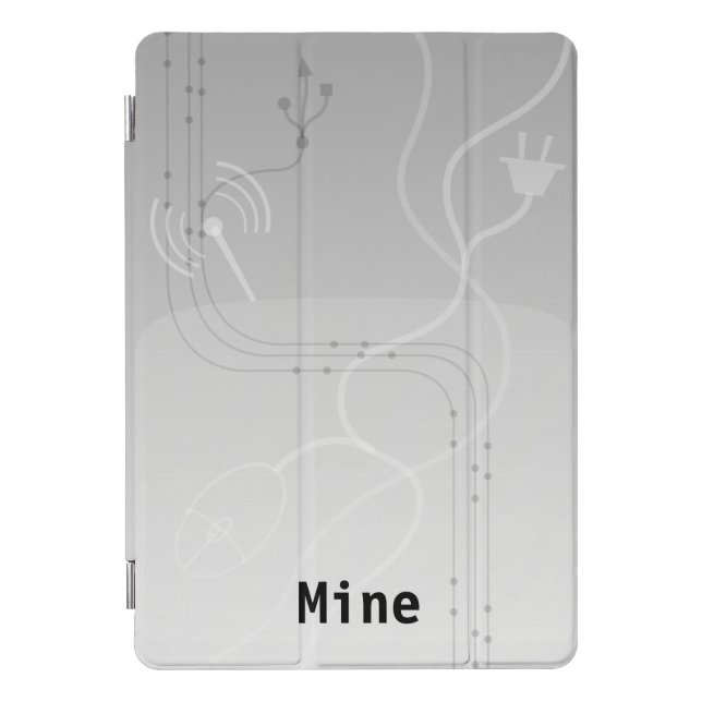 Gray Cyberspace Web 2.0 style iPad Pro Cover (Front)