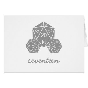 Gray D20 Dice Table Number Card