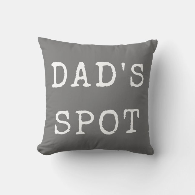 Gray Dads Spot Typewriter Font Throw Pillow (Front)