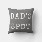 Gray Dads Spot Typewriter Font Throw Pillow (Back)
