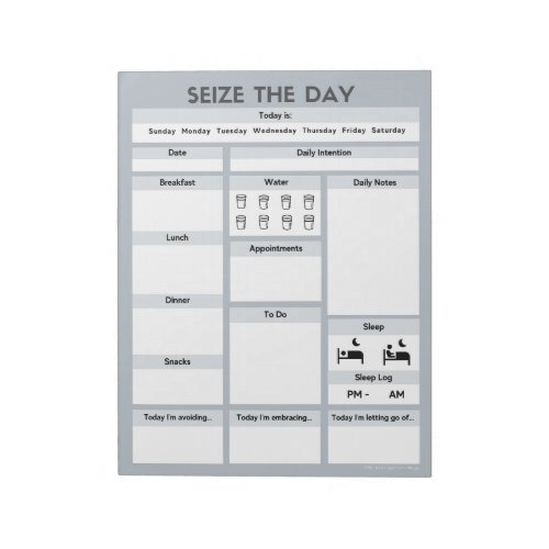 Gray Daily Planner  ADHD Productivity Planner Notepad