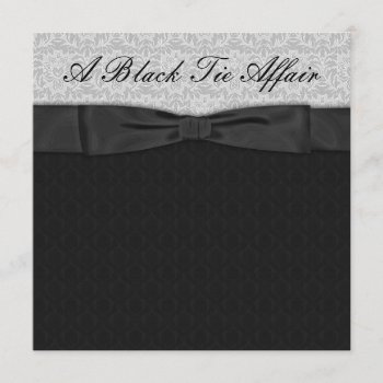 Gray Damask Black Tie Formal Corporate Party Invitation by CorporateCentral at Zazzle