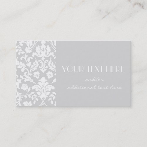 Gray Damask Business Card