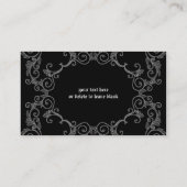 Gray Damask Calling Card Gothic Business Card (Back)