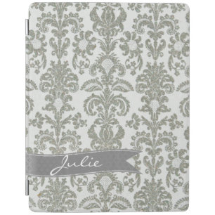 Gray Damask iPad Cover