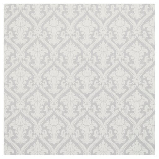 Gray Damask Vintage Pattern Fabric