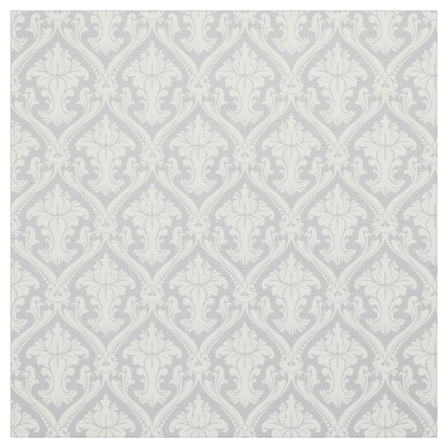 Gray Damask Vintage Pattern Fabric (Swatch)