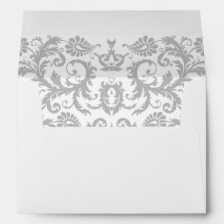Gray Damask Wedding Envelopes