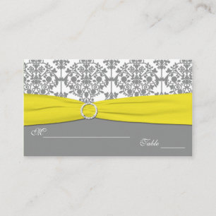 Gray Damask with Yellow Damask Placecards
