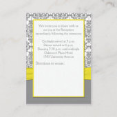 Gray Damask with Yellow Reception Card (Back)