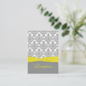 Gray Damask with Yellow Reception Card (Standing Front)