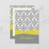 Gray Damask with Yellow Reception Card (Front/Back)