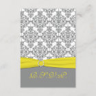 Gray Damask with Yellow RSVP Card