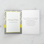 Gray Damask with Yellow Thank You Card (Inside)