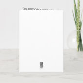 Gray Damask with Yellow Thank You Card (Back)