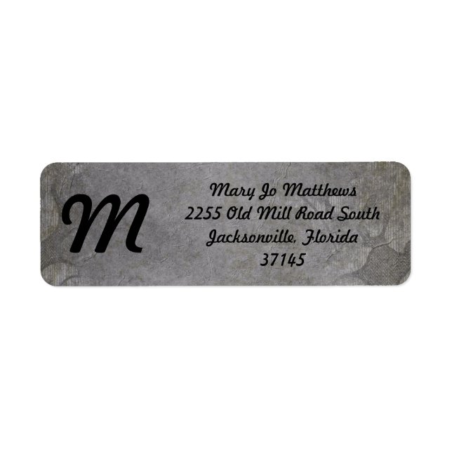 Gray Damasks grungy Label (Front)