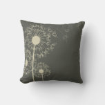 Gray Dandelion Pillow at Zazzle