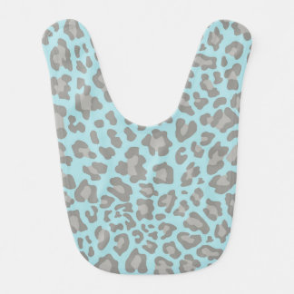 Gray, Dark Gray, Blue Leopard Print Bib