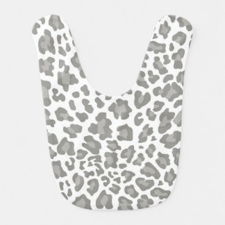 Gray, Dark Gray, White Leopard Print Bib