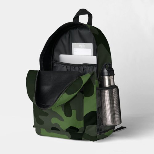 Gray dark green camouflage no14 print  printed backpack