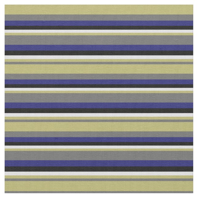 Gray, Dark Khaki, Lavender, Black & Midnight Blue Fabric (Close Up)