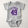 Gray & Dark Purple Baby | Sports Jersey Design Baby Bodysuit