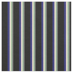Gray, Dark Sea Green, Beige, Midnight Blue & Black Fabric