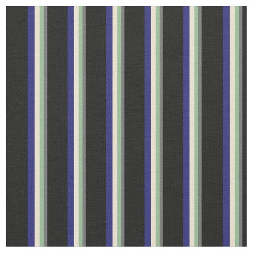 Gray, Dark Sea Green, Beige, Midnight Blue & Black Fabric