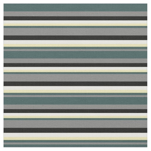 Gray, Dark Slate Gray, Tan, White & Black Lines Fabric