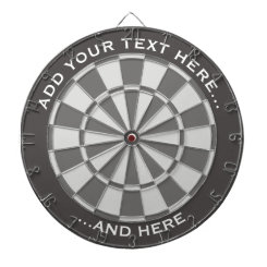 Gray Dartboard with Custom Text